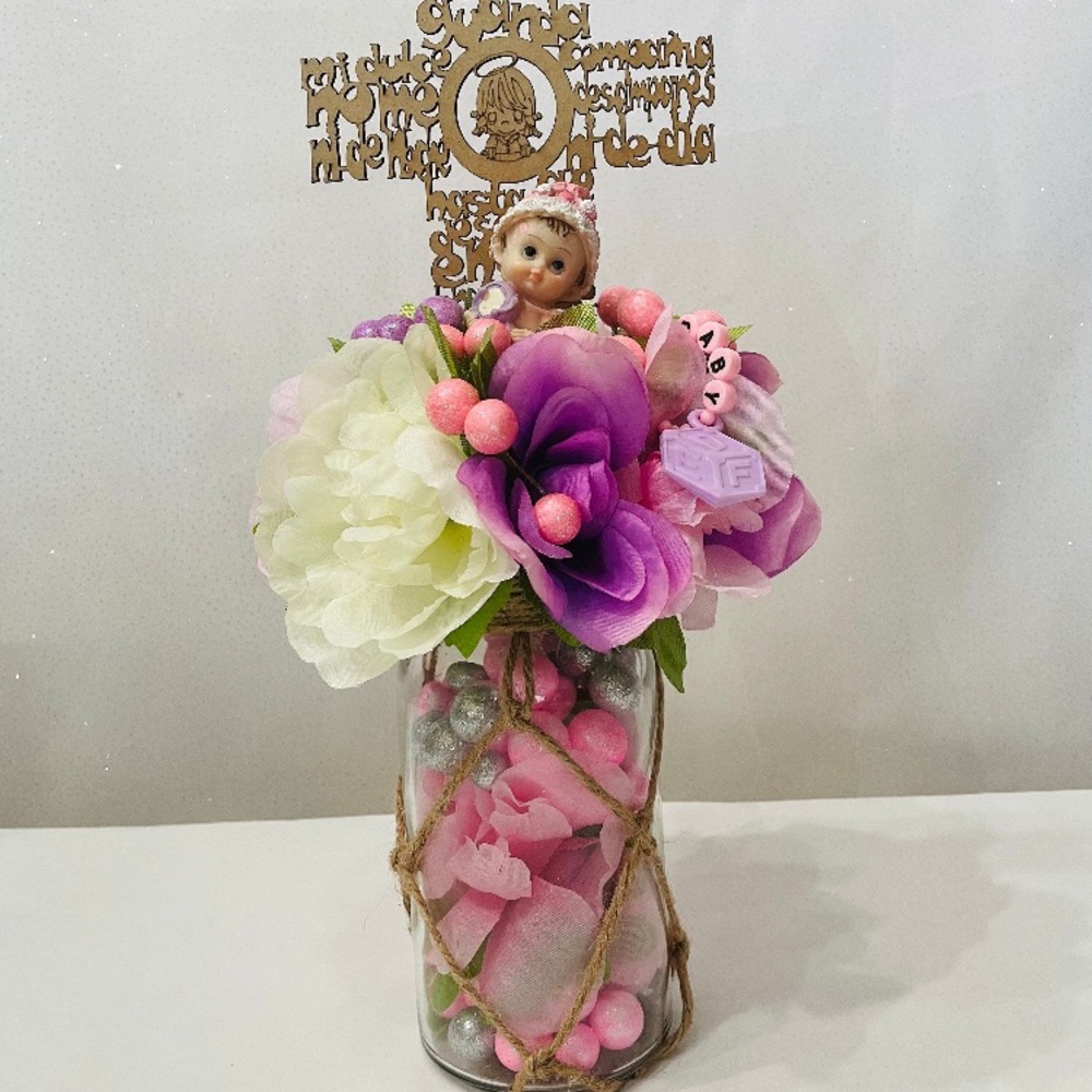 Baby Shower Centerpiece Pink and Purple